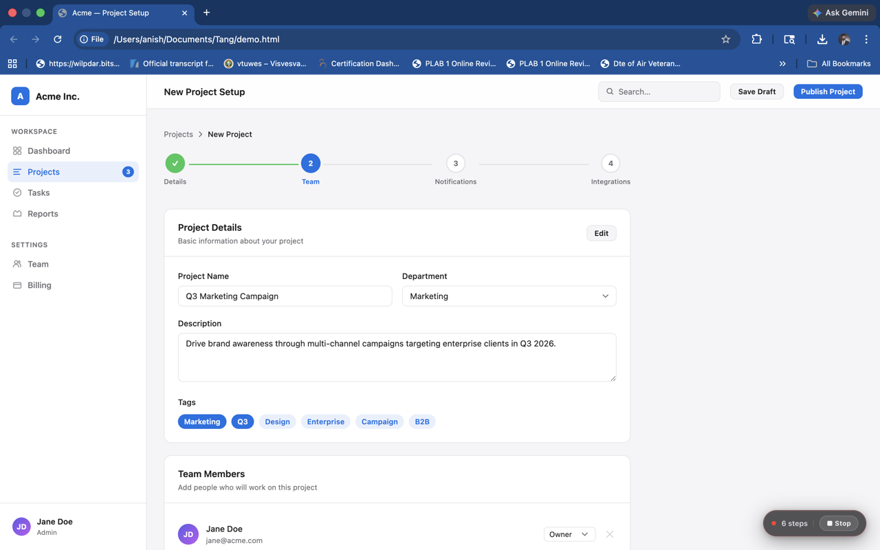 Recording in progress